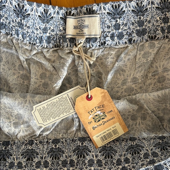 Fat Face Navy and White Floral Trousers/PJ’s 14 - Picture 2 of 15